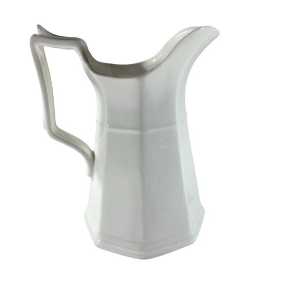 White Pitcher By Peppertree Tabletops Fine Porcelain modern contemporary neutral - Picture 3 of 8